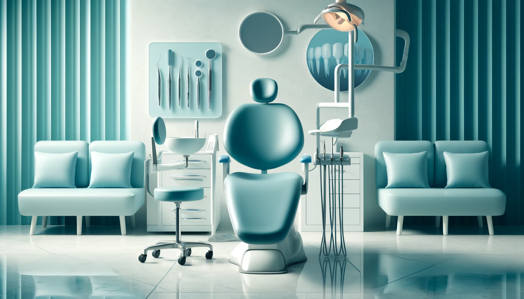 Moderne tannlegekontor med tannkroner pÃ¥ et bord, fremhever pÃ¥litelighet og ekspertise