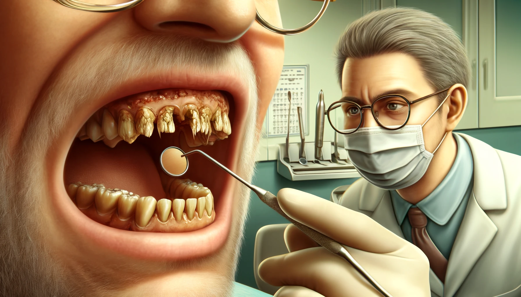 Bilde som viser tidlige tegn på tannslitasje hos tannlegen