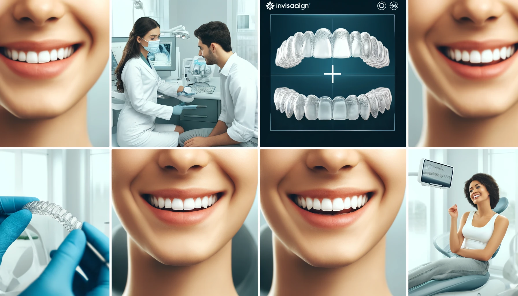 Fire trinn til et perfekt smil med Invisalign                                                                                                                                                       baksiden av tennene            behandles med invisalign                                                 usynlig regulering