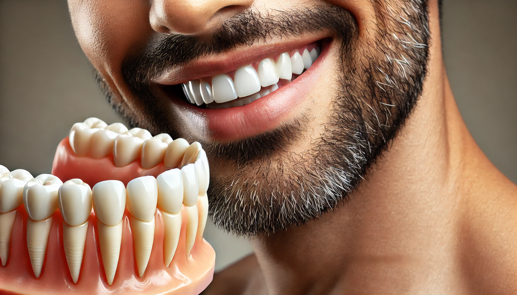 Close-up of a strong dental bridge in a smiling person, emphasizing longevity."